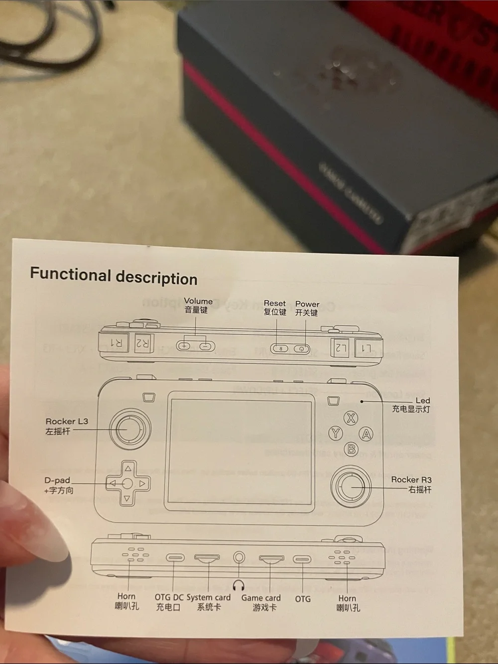 Transparent Blue Handheld Gaming Console with Dual Analog Sticks